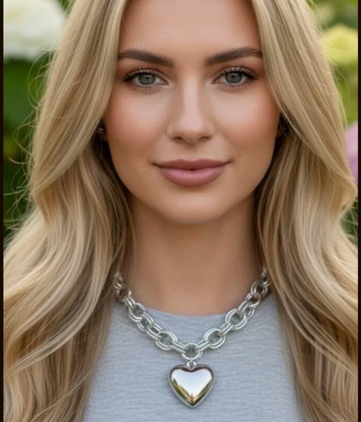 3 pc Rhinestone Heart Pendant & rhinestone heart pendant & Puffy heart chokers - Thumbnail 9