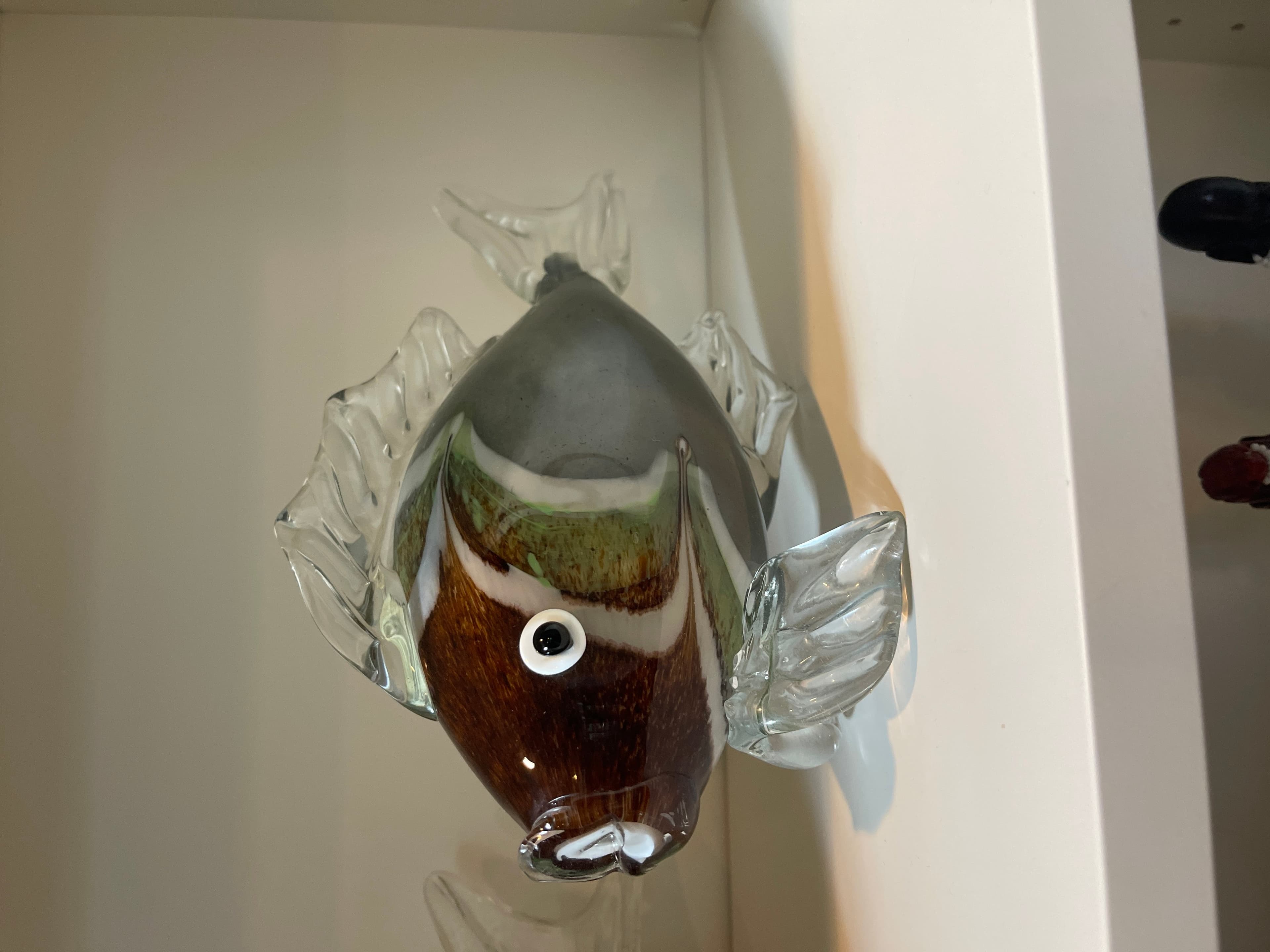 Vintage Glass Fish Sculpture with Clear Fins - Image 1