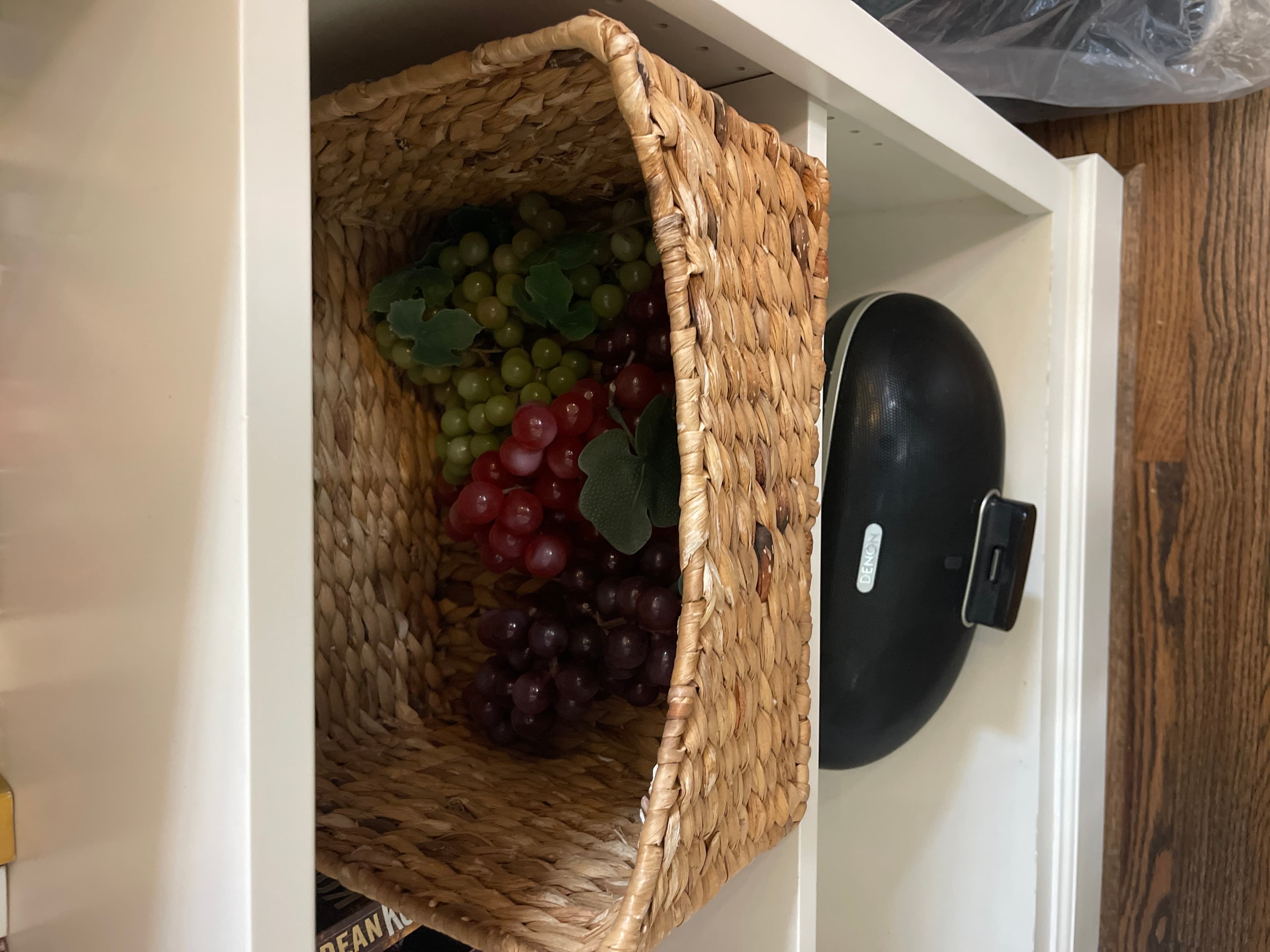 Woven Storage Basket with Faux Fruit Display - Image 1