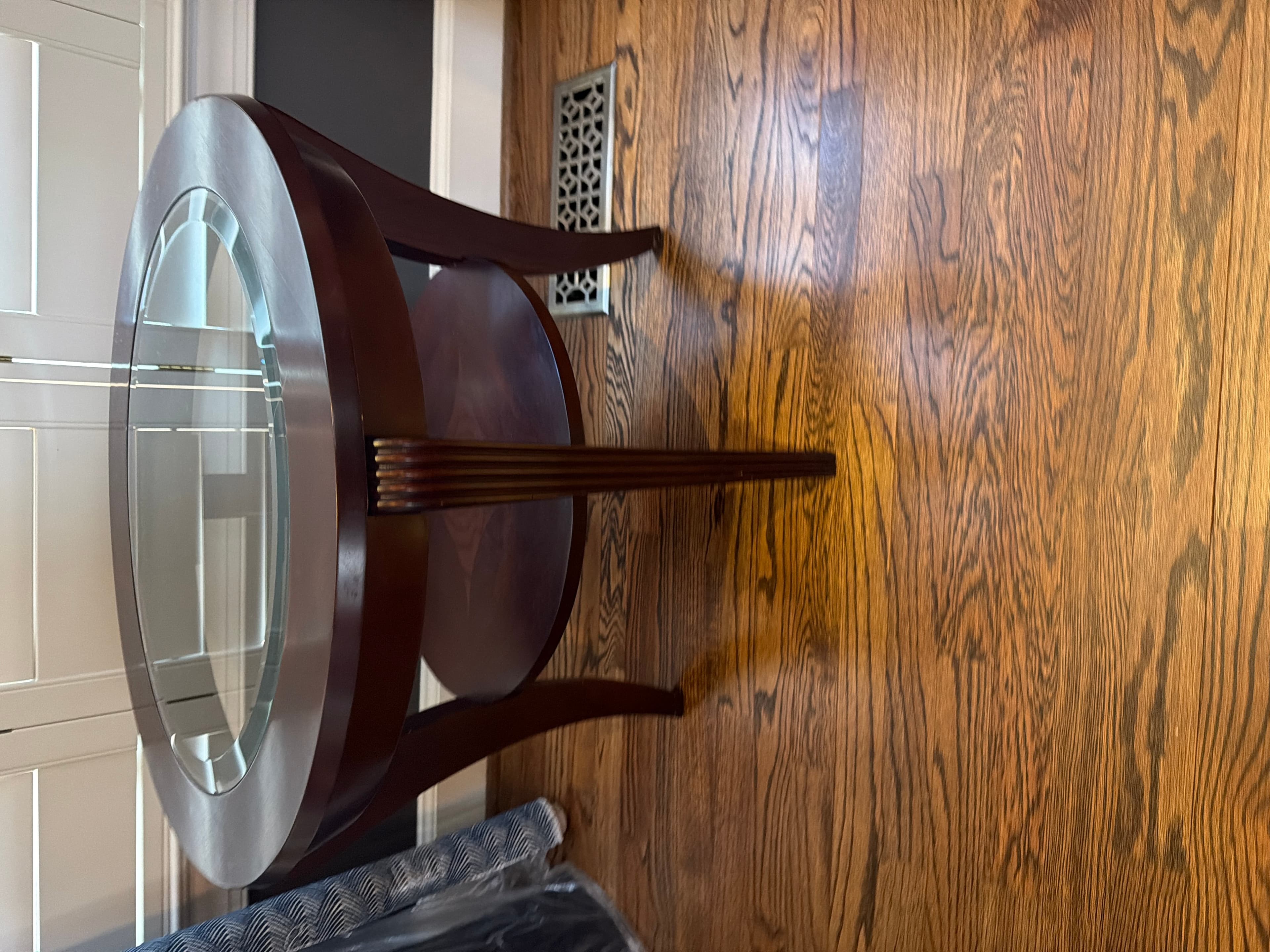 Round Glass Top Side Table - Image 1