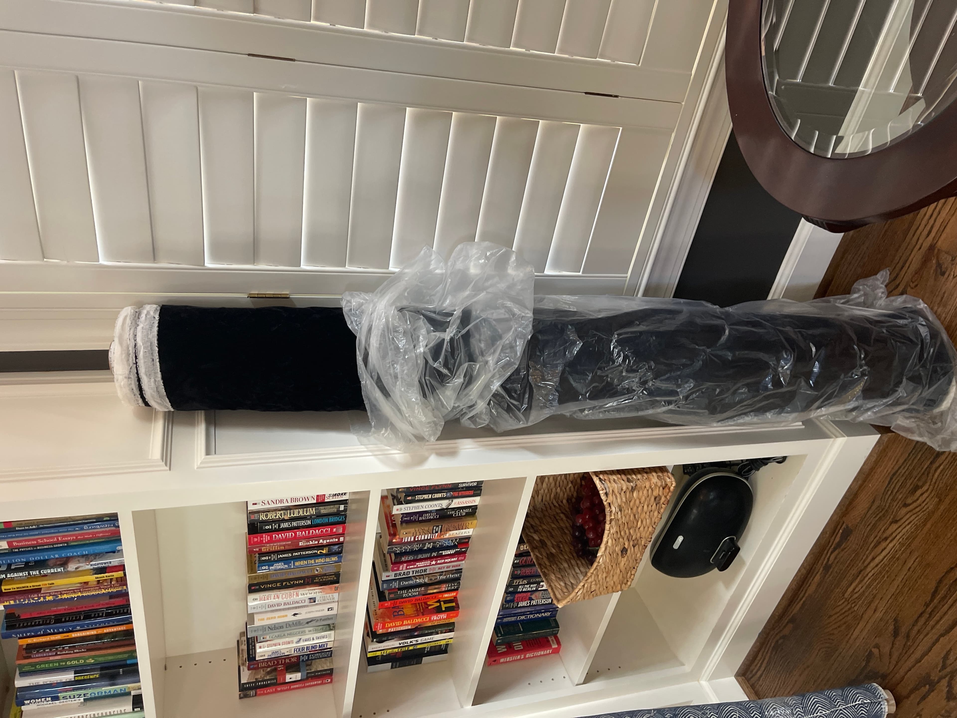 Crushed Black Velvet Fabric - Image 1