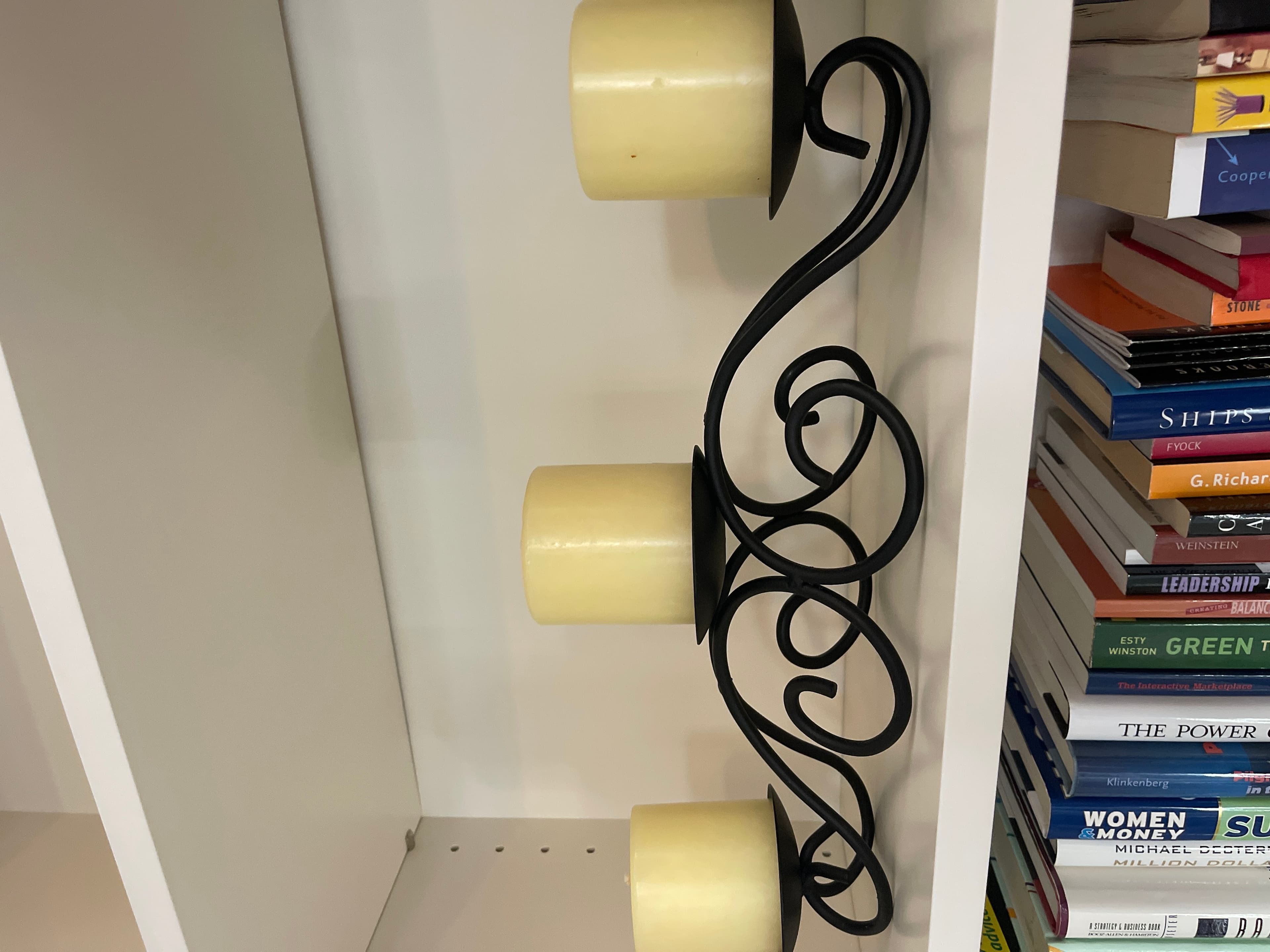 Candle Holder with Three Cream Candles - Image 1