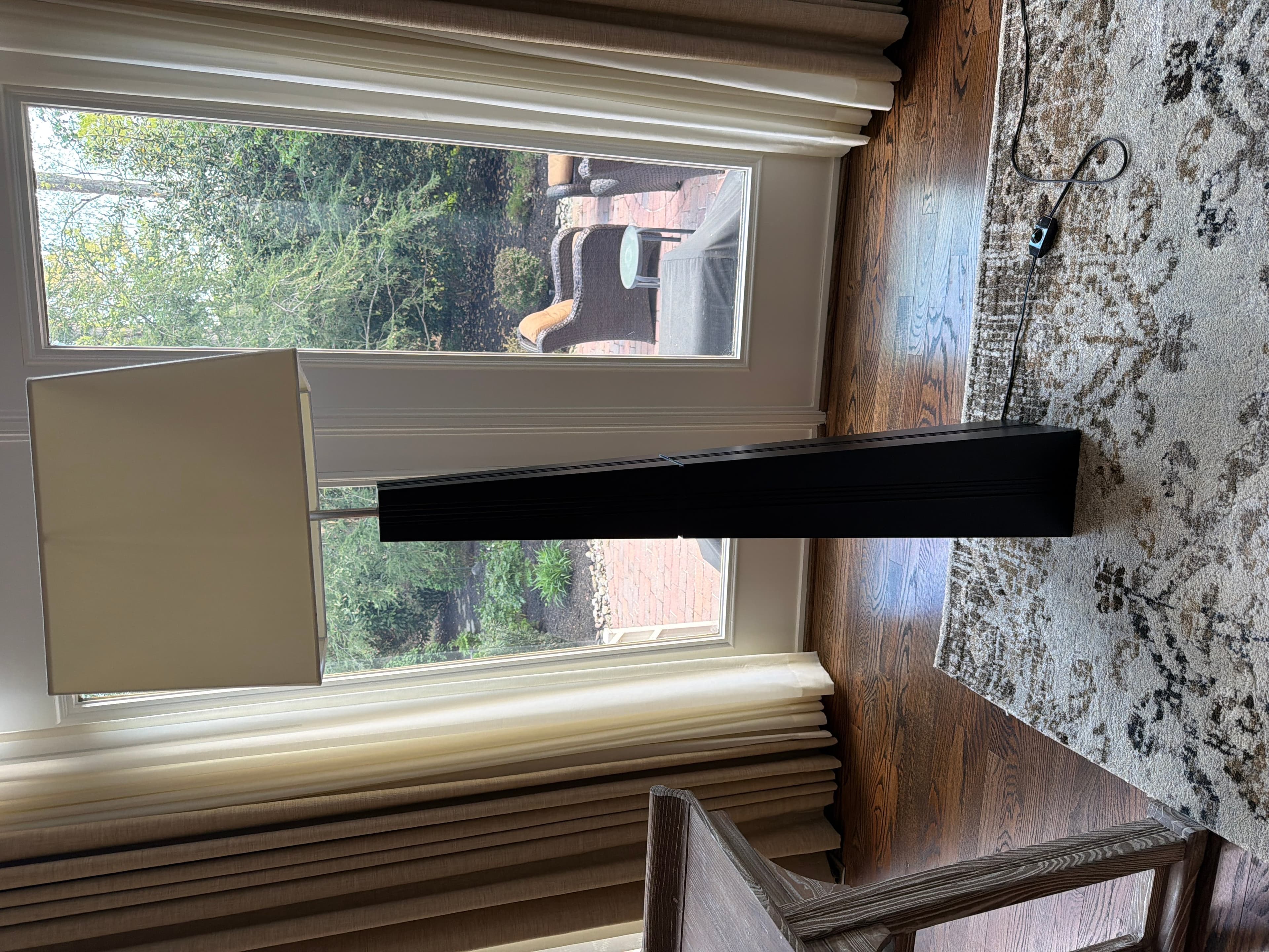 Modern Black Floor Lamp with Square Shade - Image 1