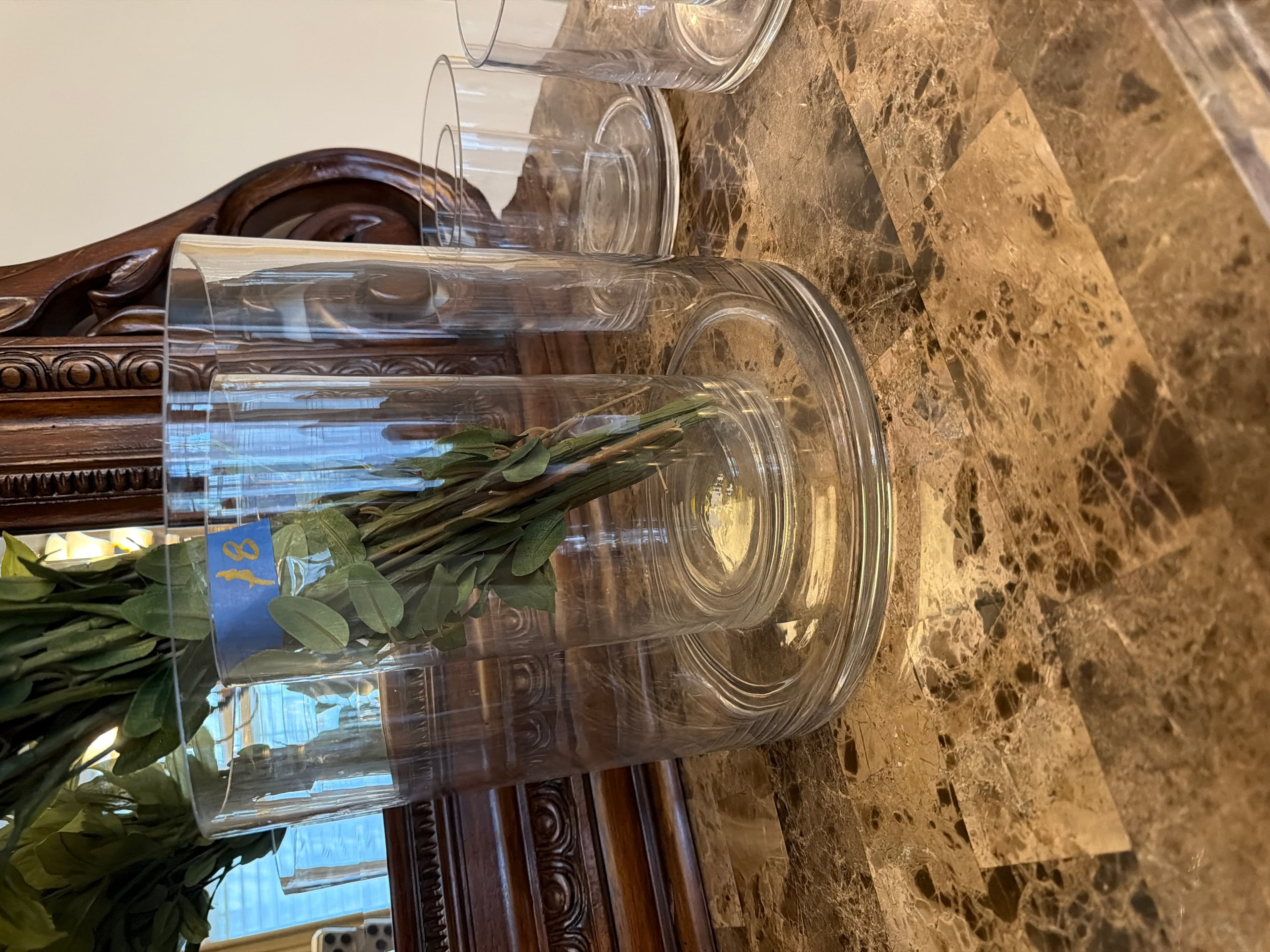 Vintage Clear Glass Vase Set - Decorative Home Décor - Image 1