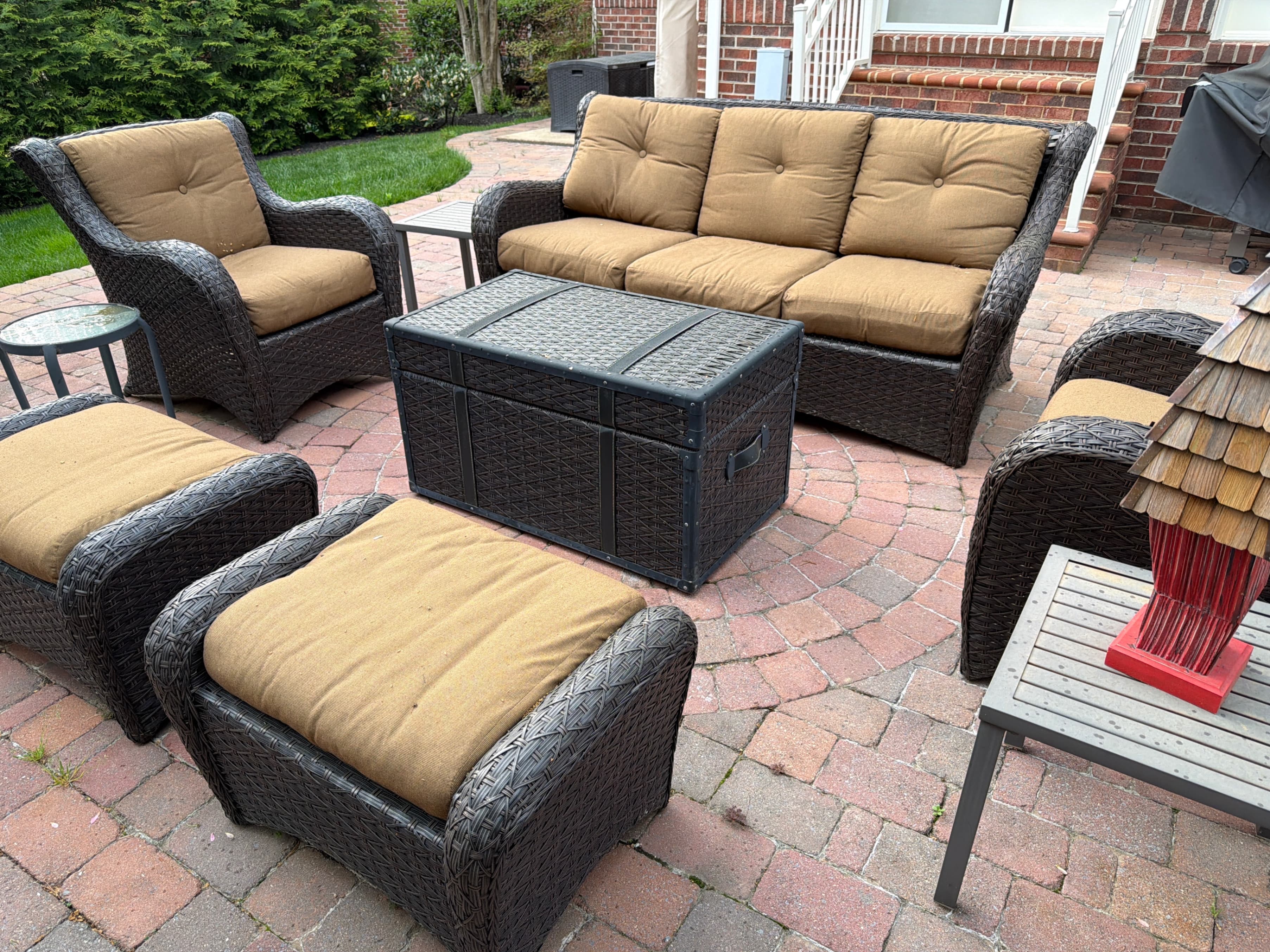 Outdoor Patio Furniture Set with Cushions - 6 Pieces - Image 1