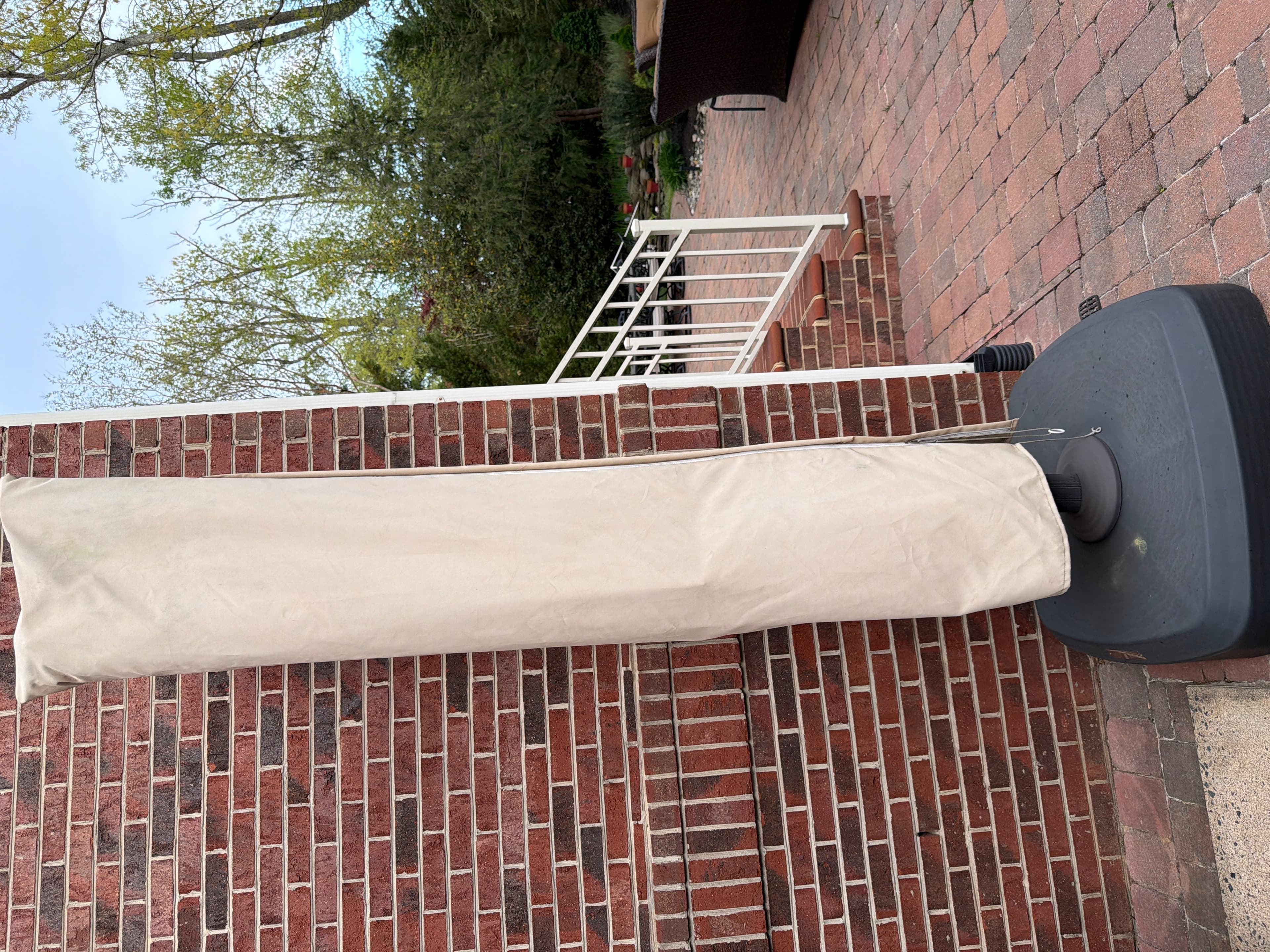 Patio Umbrella Base Cover - Weather Resistant, Beige - Image 1