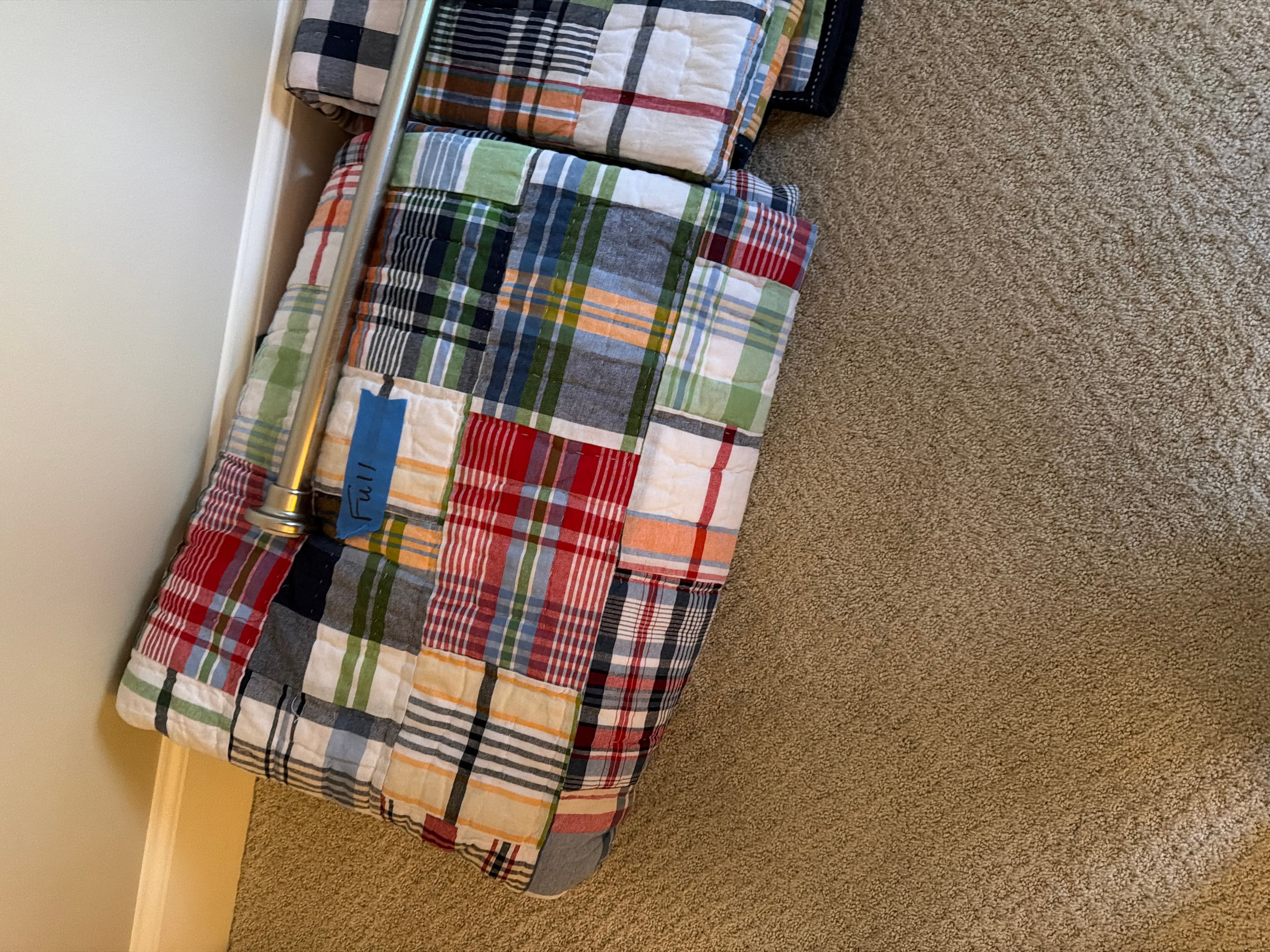 Plaid Quilted Throw Blanket - Multi-Color Patchwork Design - Image 1