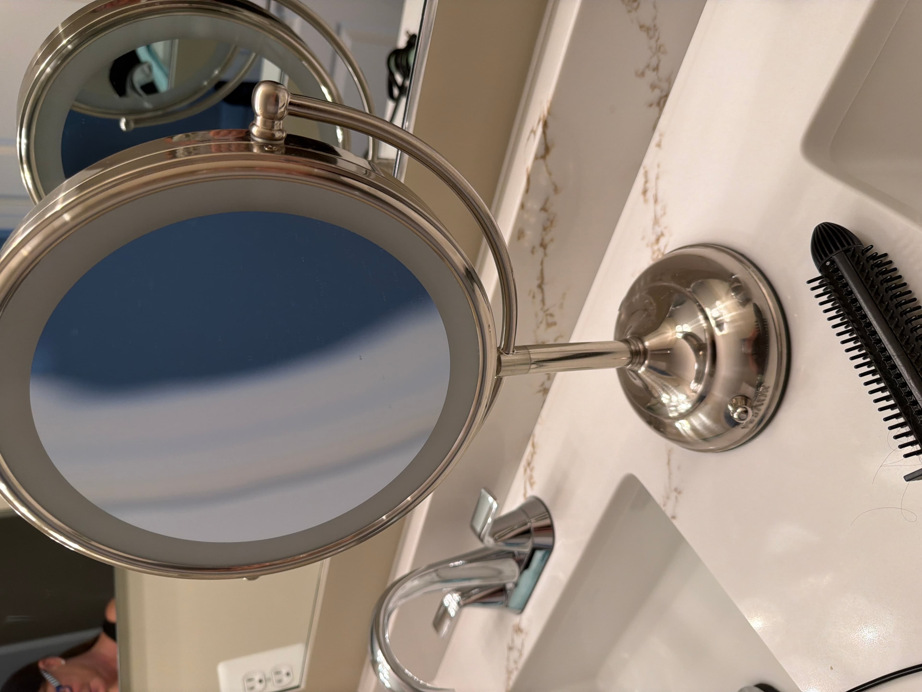 Double-Sided Makeup Mirror with Stand - Image 1