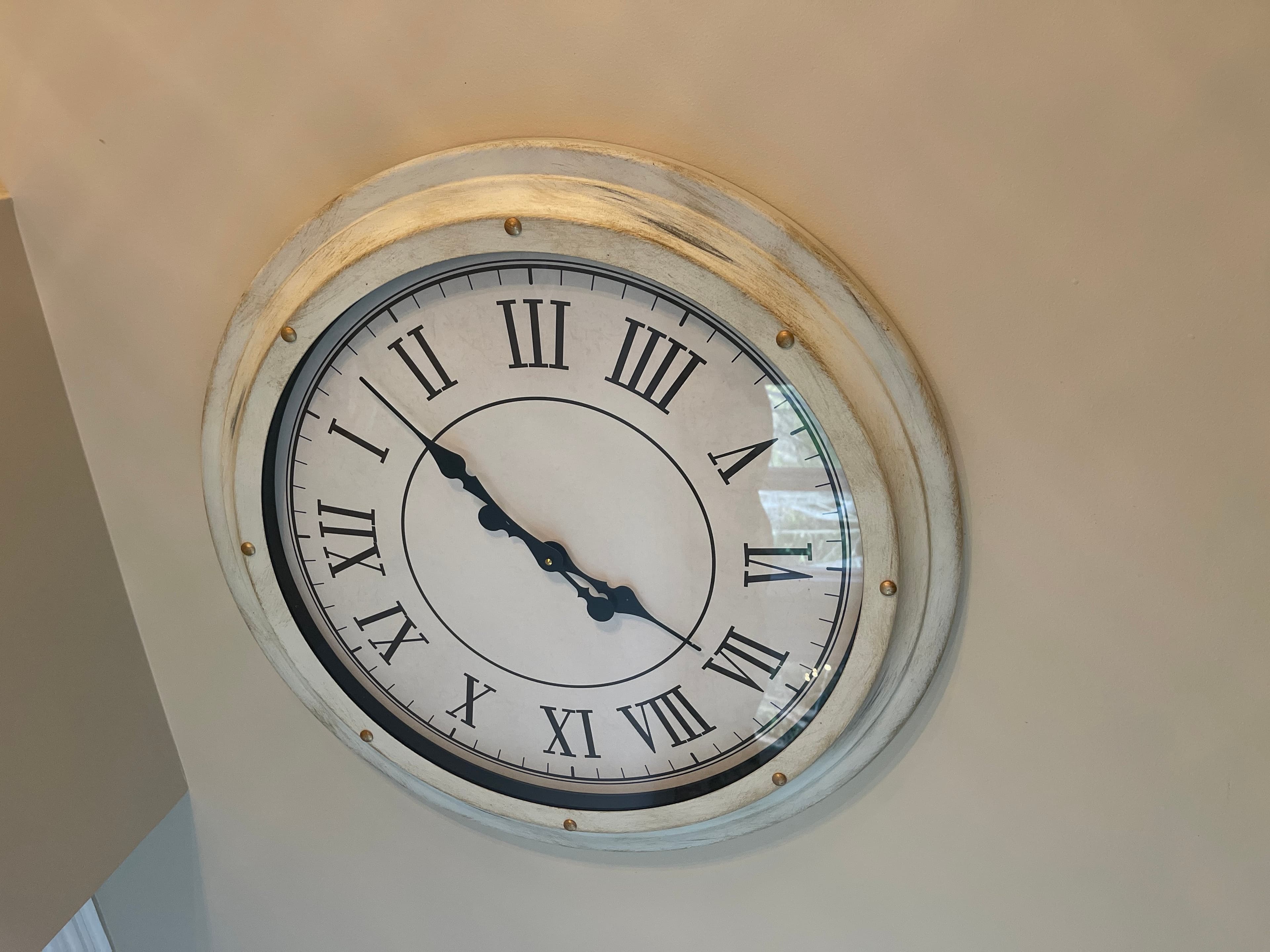 Wall Clock Round Roman Numerals Decorative Home Décor - Image 1