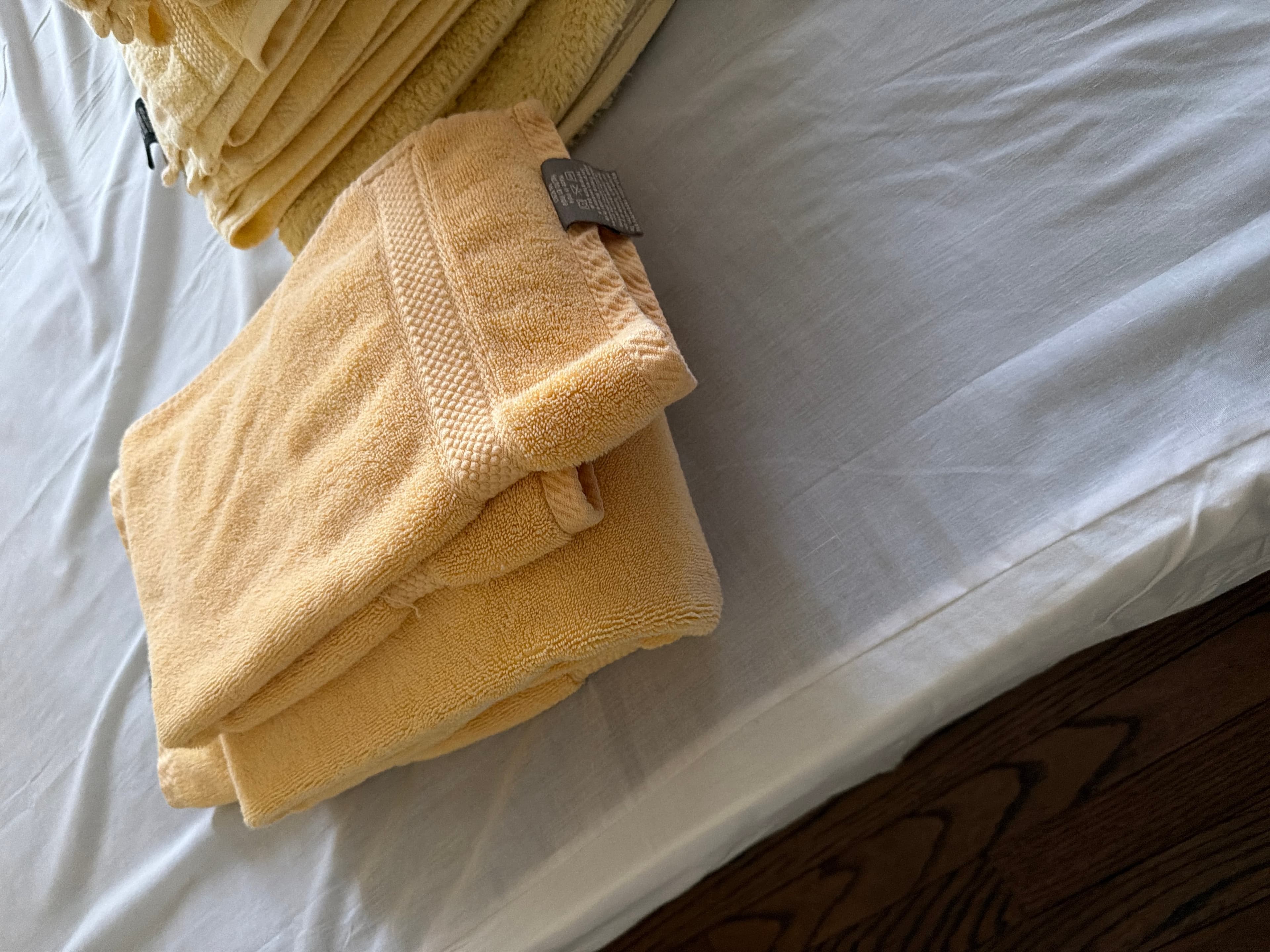 Yellow Cotton Bath Towels Set - Soft and Absorbent - Image 1