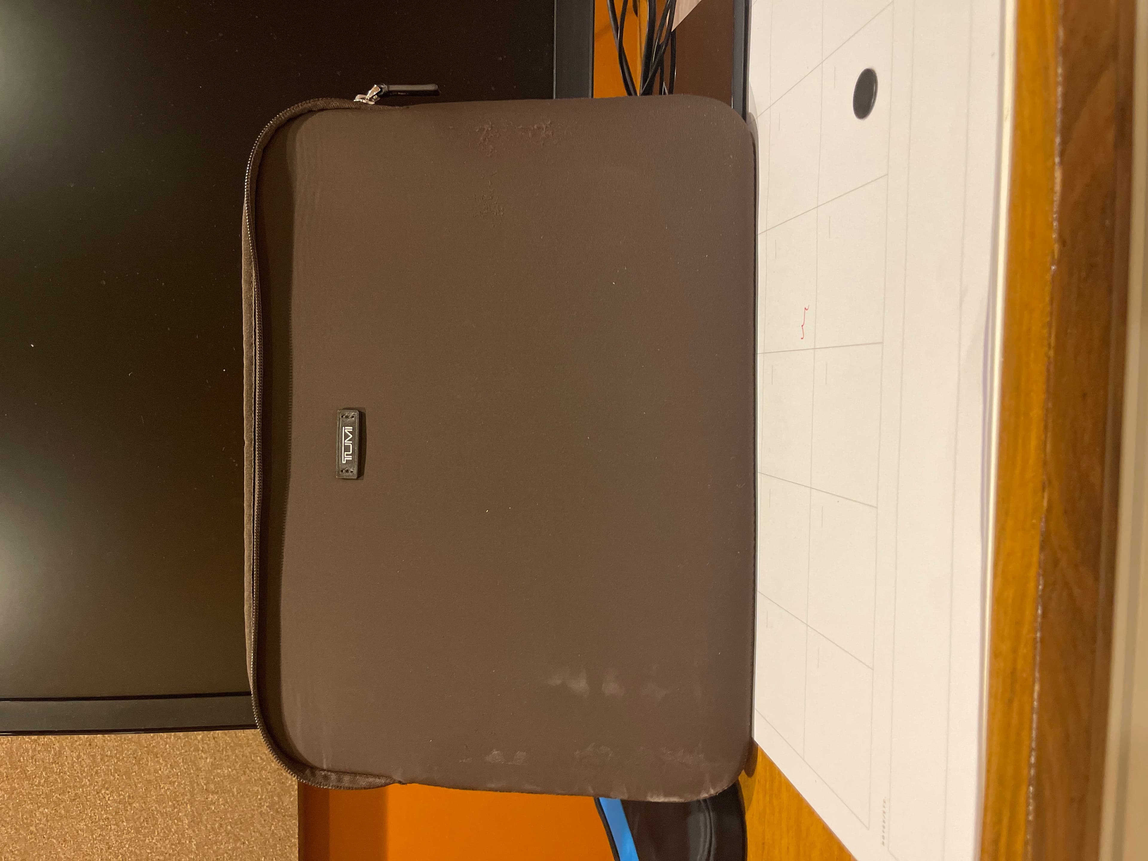 Tumi Laptop Sleeve Case - Brown, Padded Protection - Image 1