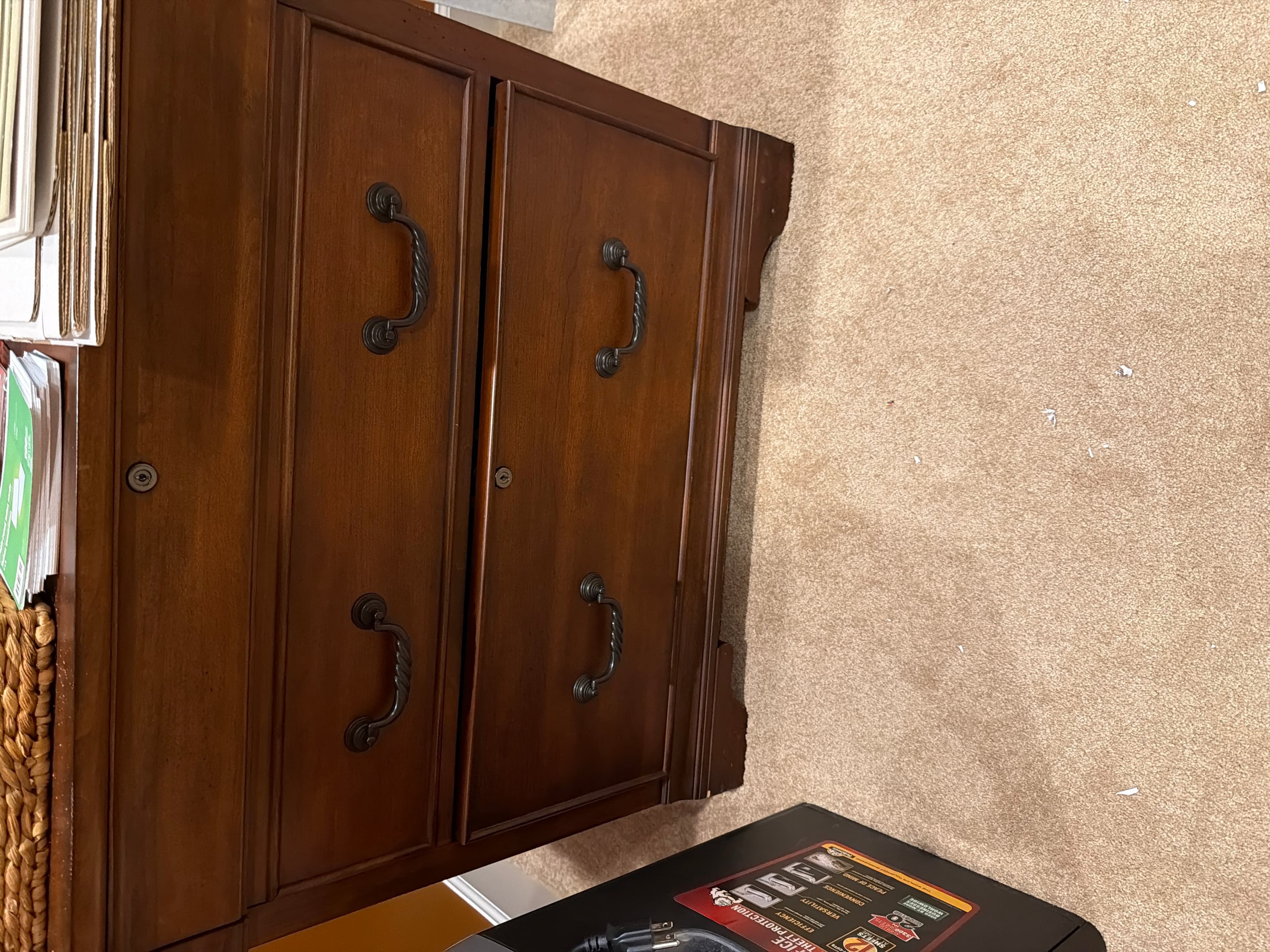 Vintage Wooden 4-Drawer Chest with Decorative Handles - Image 1