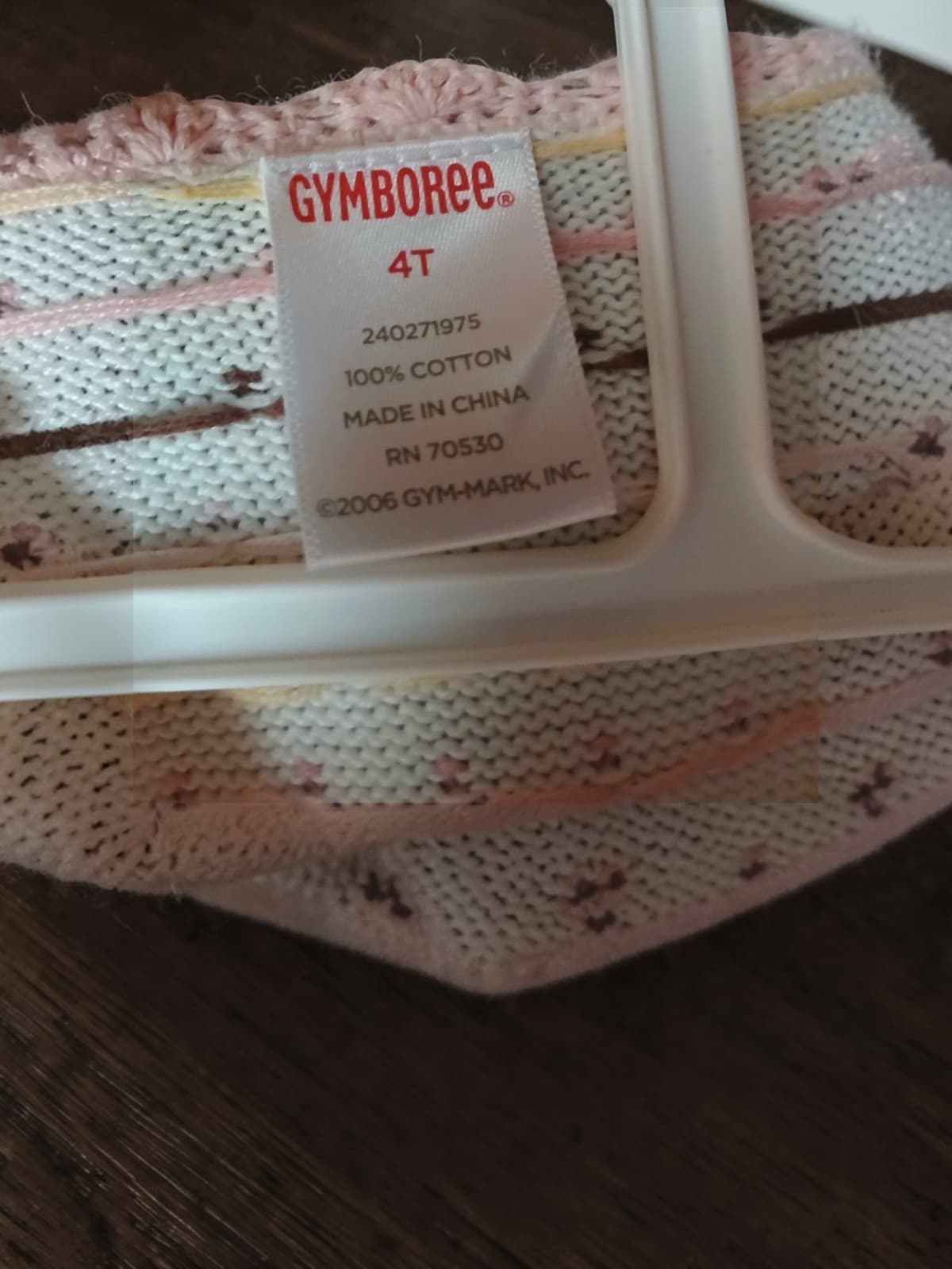 Gymboree Girls 4T Ivory Pink Sleeveless Sweater Dress 100% Cotton Pointelle - Thumbnail 3