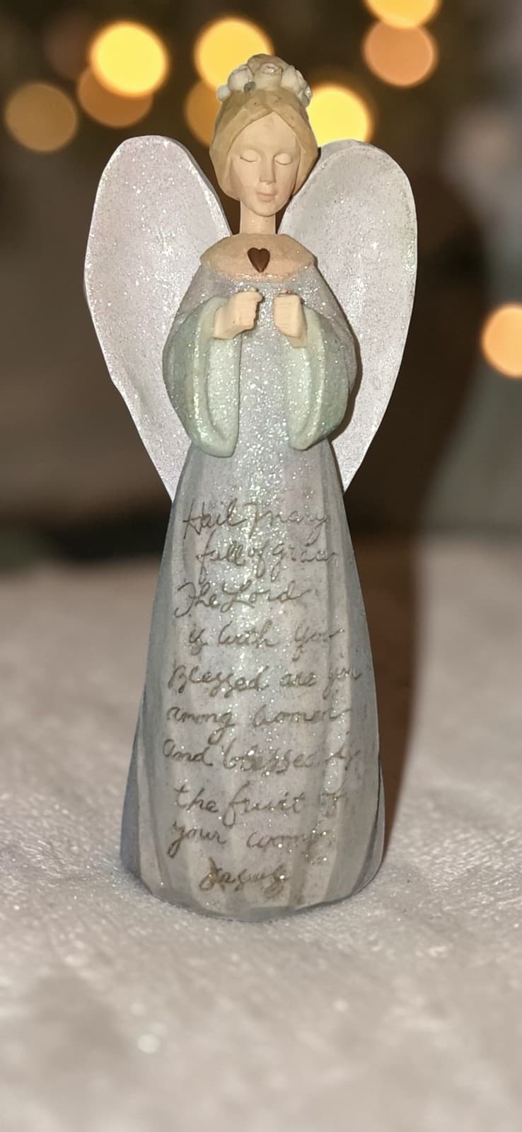 Enesco Foundations Hail Mary Angel Figurine Karen Hahn 109284 2002 - Image 1