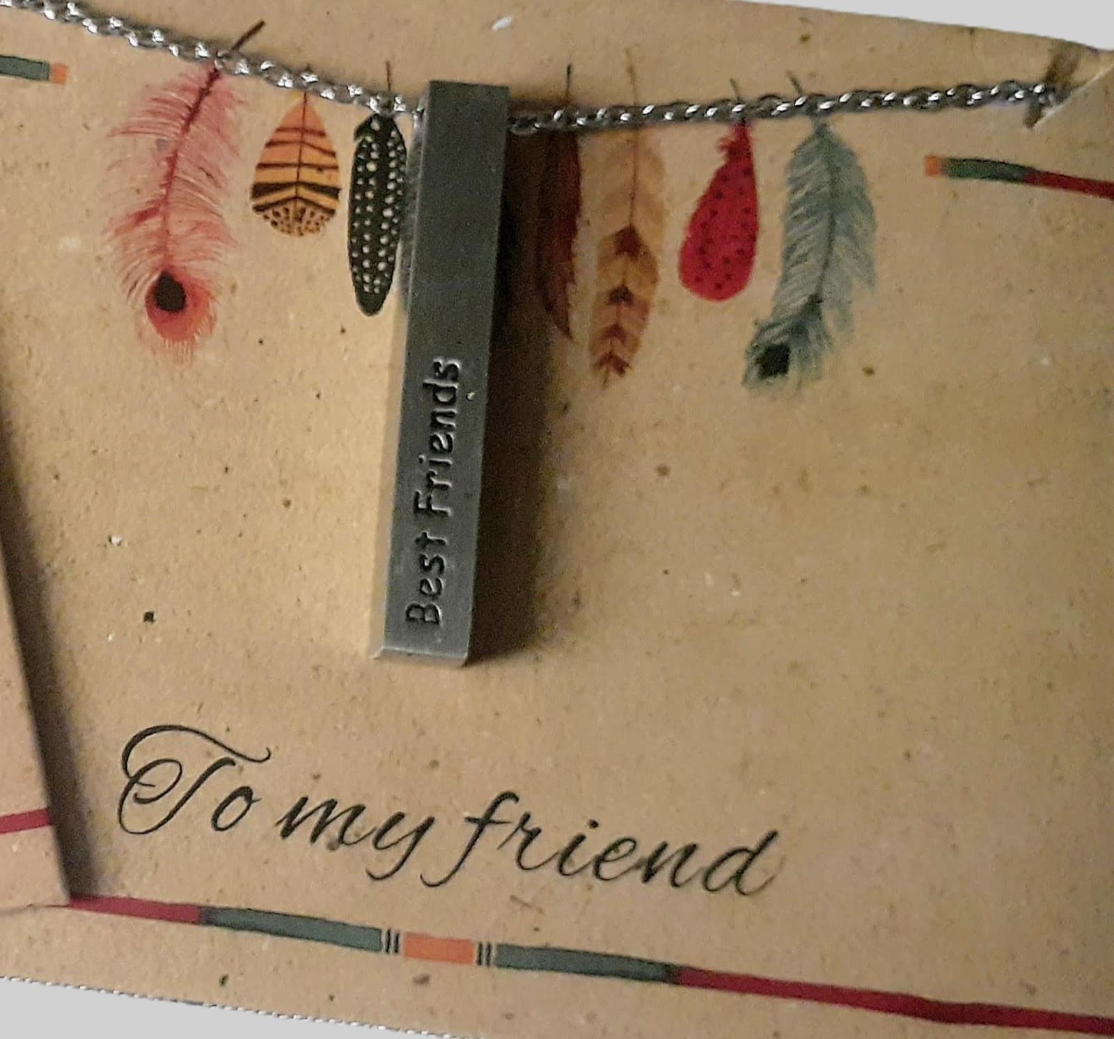 Best Friends Bar Necklace Set Stainless Steel Silver Gold Tone Friendship Gift - Thumbnail 3