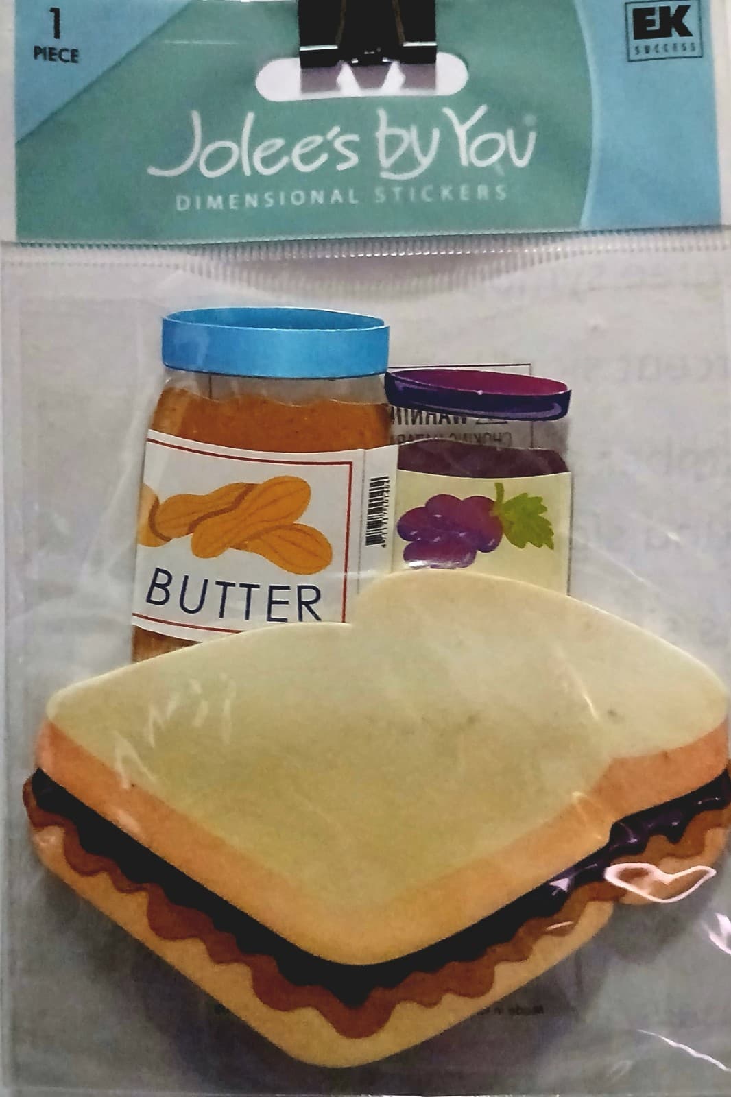 Jolee’s By You RARE PB&J Sandwich 3D Sticker Retired Scrapbook - Image 1