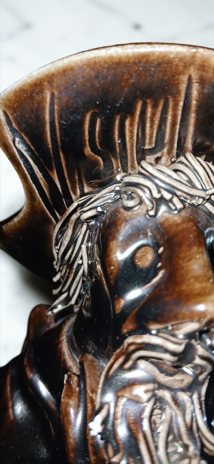 Vintage Don Quixote Ceramic Bronze Metallic Glaze Spanish Knight Sculpture - Thumbnail 4