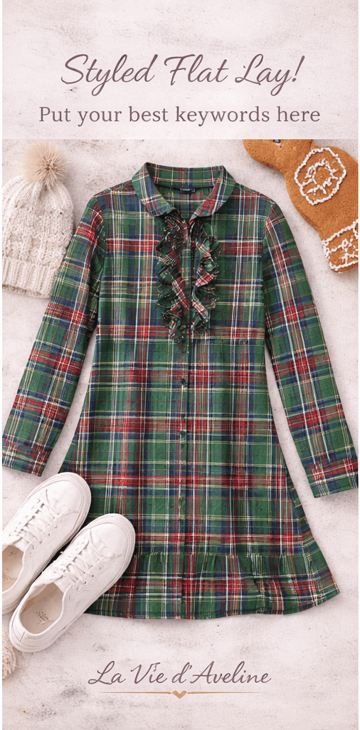 Ralph Lauren Girls Plaid Flannel Dress Size 14 Green Ruffle Button Front Holiday - Thumbnail 2
