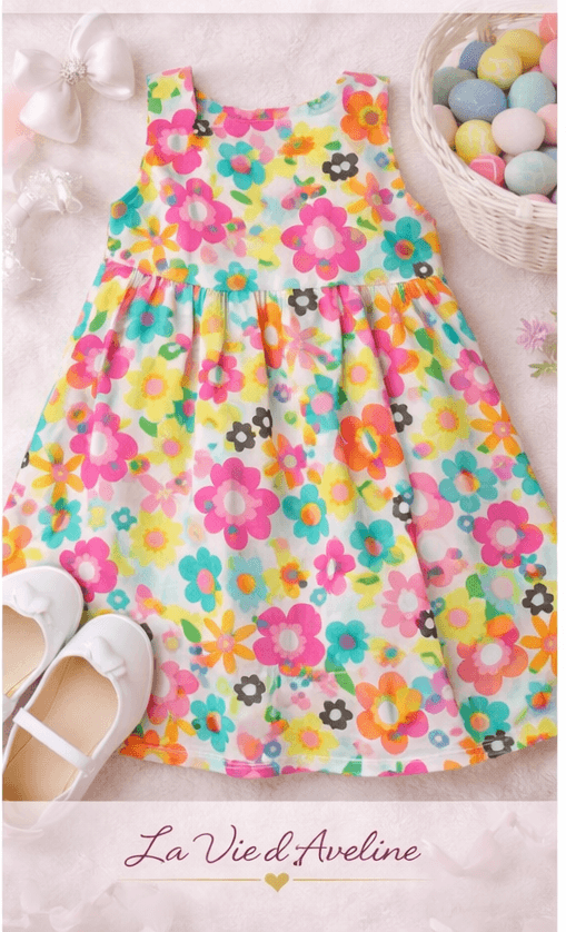 NWT Carter’s Girls Floral Easter Dress 6X Colorful Spring Party Wedding Lined - Thumbnail 2
