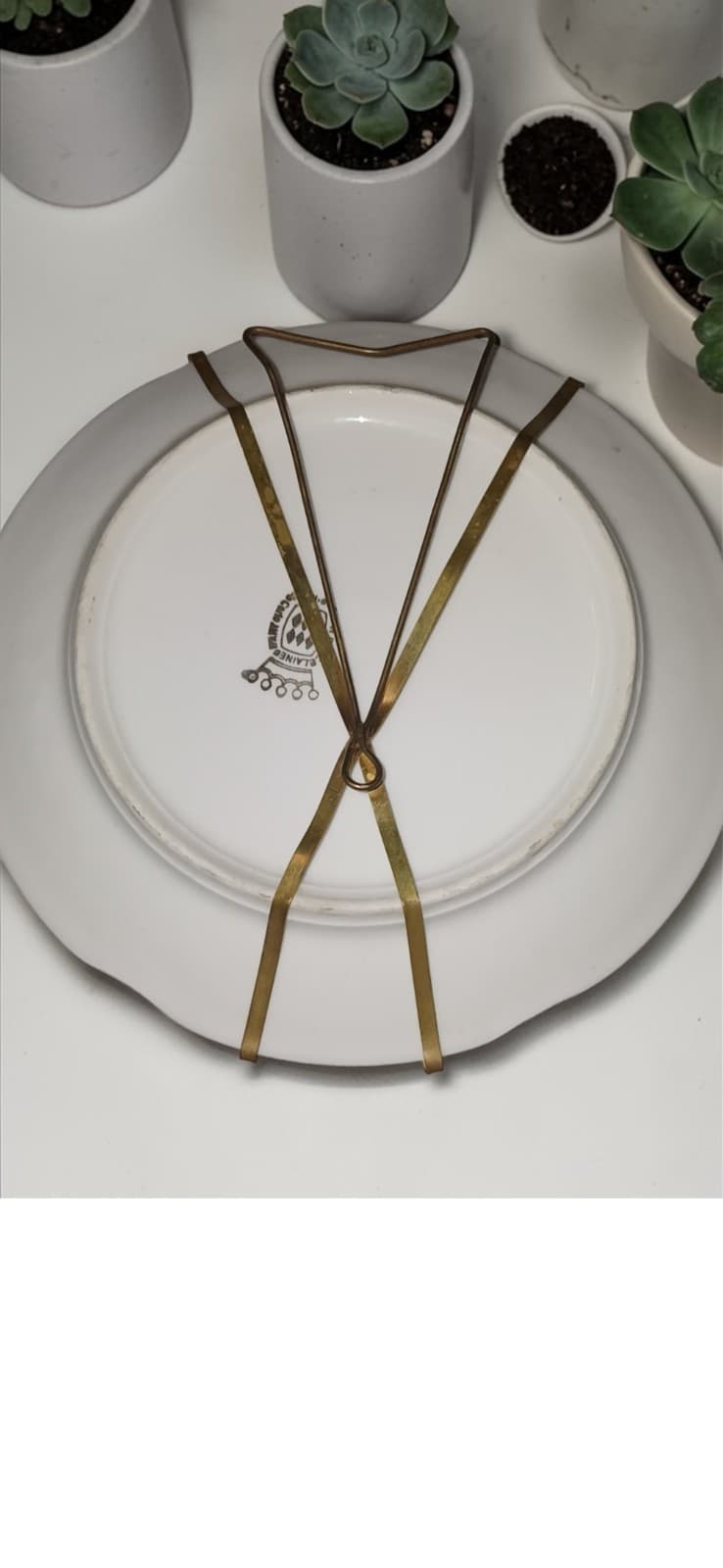 Vintage Monaco Grace Kelly Prince Rainier Porcelain Plate w Stand - Thumbnail 2