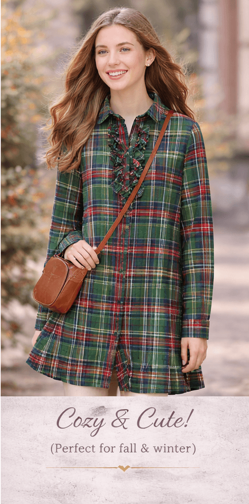 Ralph Lauren Girls Plaid Flannel Dress Size 14 Green Ruffle Button Front Holiday - Thumbnail 3