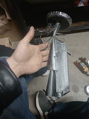 Vintage Metal MARIACHI Band Figure Rustic Hand Crafted Tin 14" Tall - Thumbnail 4