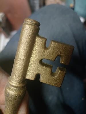 Large Cast Iron Decorative Skeleton Key 7 " Decorative Victorian Gothic Style" - Thumbnail 5