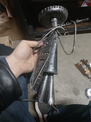 Vintage Metal MARIACHI Band Figure Rustic Hand Crafted Tin 14" Tall - Thumbnail 7