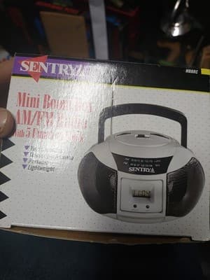 Boombox sentrya AM/FM Radio with 5 function clock mini boombox MBBR2 - Image 1