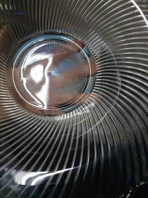 Diana Pattern 12" Console Bowl Federal Glass CO 1937-41 Scalloped Edge Swirl - Thumbnail 3