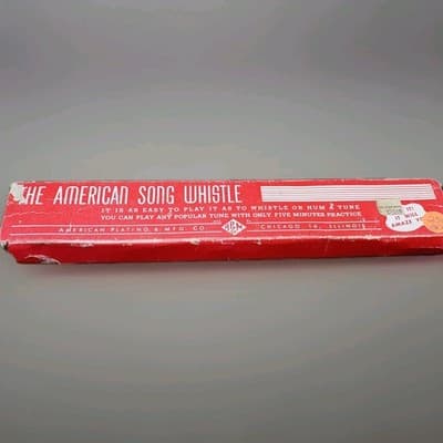 Vintage American Plating Song Whistle Chicago IL Adam & Co. Rare Boxed 1950's? - Thumbnail 4