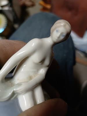 Collector's Piece: 3" Royal Copenhagen Mermaid on Rock Figurine, Signed... - Thumbnail 5