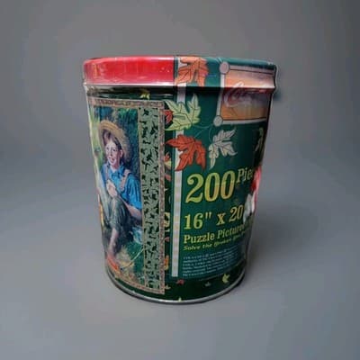 1998 Norman Rockwell Coca-Cola 200 Piece Puzzle in Coke Tin Can *SEALED* - Thumbnail 3