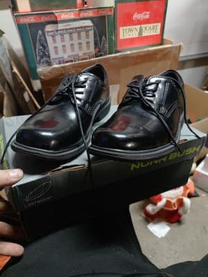 Nunn Bush Men's Baker Street Plain Toe Oxford Leather Black Kore Comfort Gel NIB - Image 1