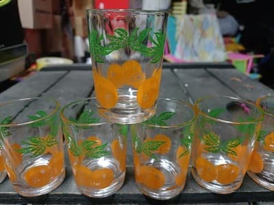 Set of 11 Vintage Federal Glass Orange Juice Glasses MCM Oranges 4oz Excellent - Thumbnail 3