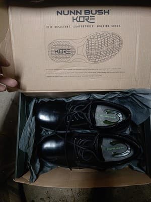 Nunn Bush Men's Baker Street Plain Toe Oxford Leather Black Kore Comfort Gel NIB - Thumbnail 9