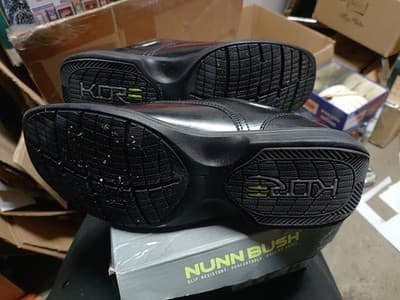 Nunn Bush Men's Baker Street Plain Toe Oxford Leather Black Kore Comfort Gel NIB - Thumbnail 7