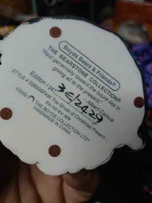 1995 Boyds Bears GHOST OF CHRISTMAS PRESENT NOT TOO LATE. New Open Box - Thumbnail 4