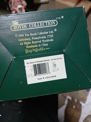 1995 Boyds Bears GHOST OF CHRISTMAS PRESENT NOT TOO LATE. New Open Box - Thumbnail 6