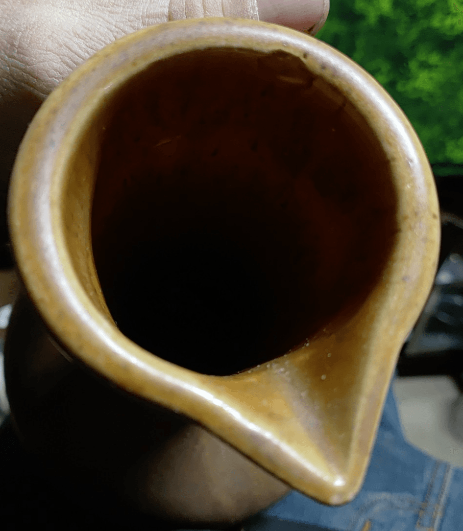 Vintage Monmouth-Western Pottery Coffee Carafe Brown with Carmel Glaze Ribbed - Thumbnail 4