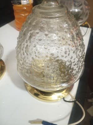 2 Clear ACORN Bubble Glass CEILING Goldtone/Brass Light Lite Fixture. Yr 2006 §* - Thumbnail 3