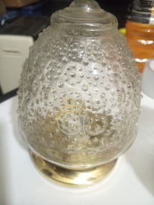 2 Clear ACORN Bubble Glass CEILING Goldtone/Brass Light Lite Fixture. Yr 2006 §* - Thumbnail 2