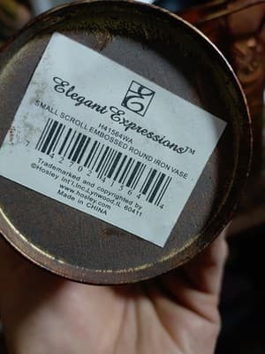 Elegant Expressions small scroll embossed round iron vase set Of 4 - Thumbnail 2
