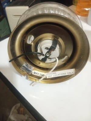 2 Clear ACORN Bubble Glass CEILING Goldtone/Brass Light Lite Fixture. Yr 2006 §* - Thumbnail 4