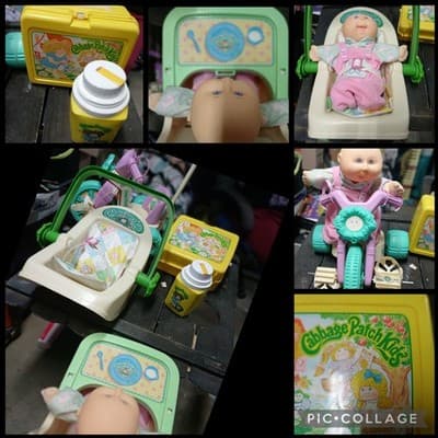 Huge Lot Of Cabbage Patch Kids. /Doll /Car Seat /Trike /Lunch Box /Highchair - Image 1