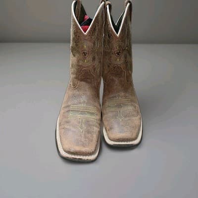 Ariat Tombstone Distressed Brown Leather Cowboy Boots Men Sz 5.5 Style 10007846 - Thumbnail 10