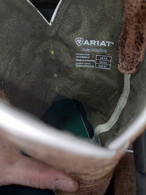 Ariat Tombstone Distressed Brown Leather Cowboy Boots Men Sz 5.5 Style 10007846 - Thumbnail 9