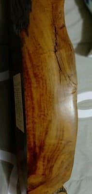 Large 21" Handcrafted Javanese Teak Root "Canoe" Bowl with Natural Bone Inlay – - Thumbnail 3