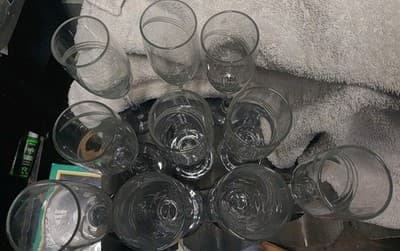 Set of 10 Crystal Champagne Flutes Frosted Swirl Windswept Style Las Vegas 2007 - Thumbnail 2