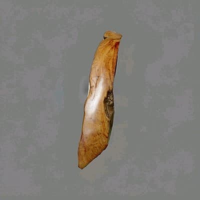 Large 21" Handcrafted Javanese Teak Root "Canoe" Bowl with Natural Bone Inlay – - Thumbnail 6